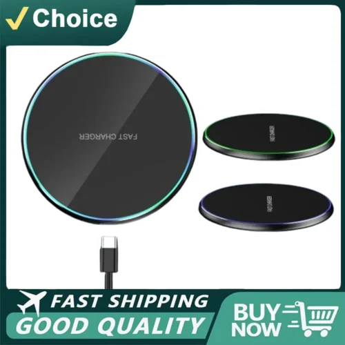 Mini LED Wireless Charger Pad - Fast Charging Dock for iPhone and Samsung