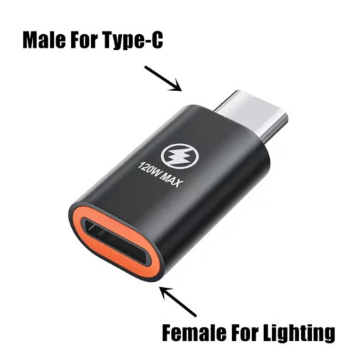 Alternative view of PD 120W iOS Female to Type C Male OTG Adapter For Lightning to Type-C Connector For iPhone iPad Android Phone Fast Charge Cable