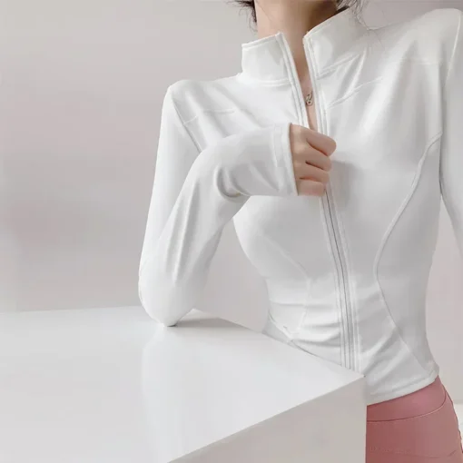 Yoga Jacket with Quick-Dry Fabric and Long Sleeves for Women, S-3XL - Image 3