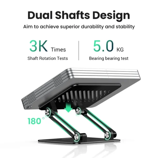 UGREEN Aluminum Stand for Tablets and Smartphones with Adjustable Height for Comfortable Use - Image 2