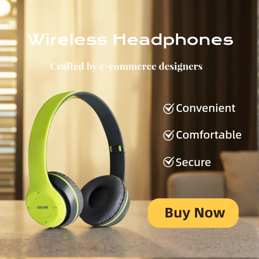 Foldable Bluetooth Over-Ear Headphones with Microphone and Volume Control for iPhone and Android - Image 4