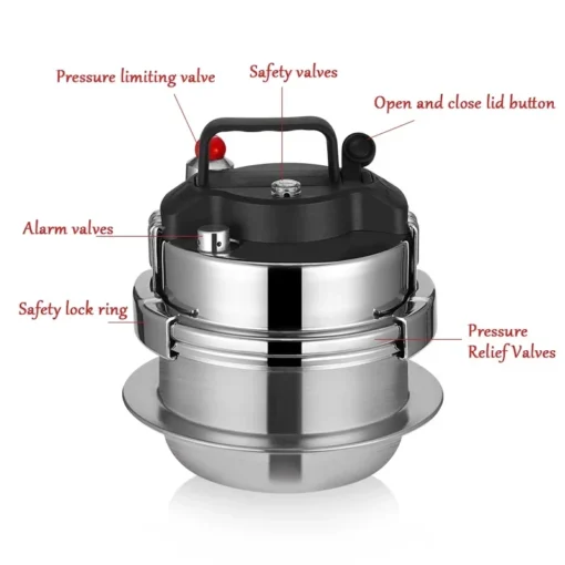 Stainless Steel Pressure Cooker - Mini Induction Cookware for Soup and Rice - 1.2L/1.6L Capacity - Image 6