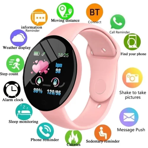 D18 Smart Watch for Men and Women - Bluetooth, Music, Fitness Tracking, Sleep Monitor