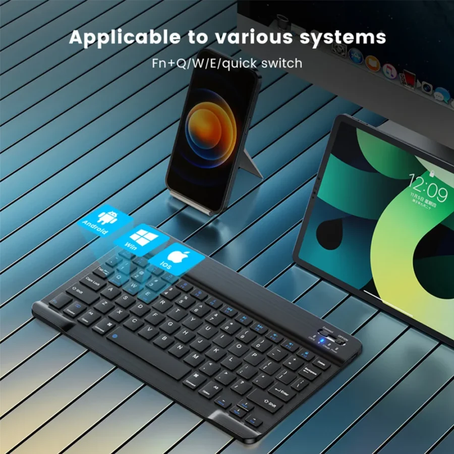 Bluetooth Wireless Keyboard Mouse For IOS Android Windows Tablet For iPad Air Mini Pro Spanish Korean Portugal Russian Keyboard - Image 4