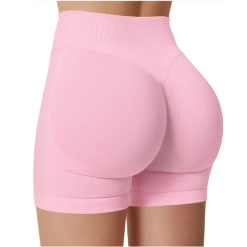 Alternative view of Summer High Waisted Yoga Shorts Fashionable and Sexy Running Fitness Pants Solid Color Yoga Leggings