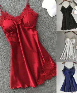 Sexy Pajamas Women's Silk Suspender Nightdress Ladies Spring And Summer Ice Silk Thin Halter Home Service Satin Night Dresses