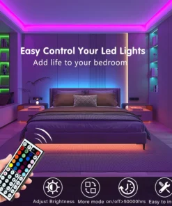 Alternative view of Led Strip Lights with 44 Key Remote Control 1m 5m 10m 20m RGB Tape Led Wall Room for Home Bedroom Party Decor TV Backlight