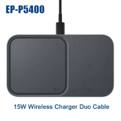 Wireless Charger Duo with 15W Fast Charging, Compatible with Galaxy Smartphones and Smartwatches