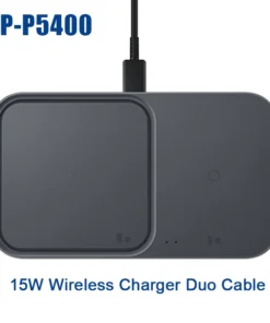 Samsung 15W Wireless Charger Duo with Travel Adapter - Compatible with Galaxy Smartphones and Smartwatches