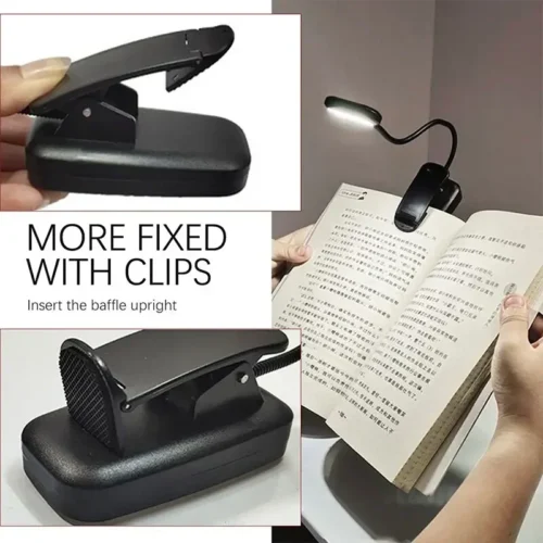 Alternative view of Mini Book Clip Light Battery Powered Book Light Eye Protection Reading Lamp Portable Small Desk Lamp for Bedroom Study Readers