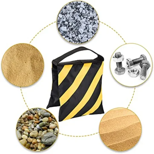 Heavy Duty Sandbags for Photography Backgrounds with Yellow and Black Design - Image 5