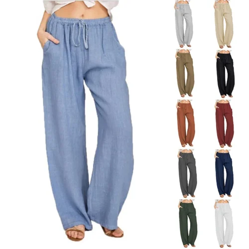 Women's Loose Cotton Hemp Casual Pants – Summer and Autumn Style
