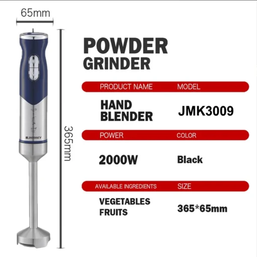 Handheld Blender with 2000W Power - Multi-Functional Food Processor for Home Use - Image 6