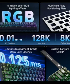 Alternative view of AJAZZ AK680 V2/AK680 MAX Magnetic Switch Mechanical Keyboard 60% Rapid Trigger 0.01mm 8K Return 68 keys Wired Gaming Keybaord