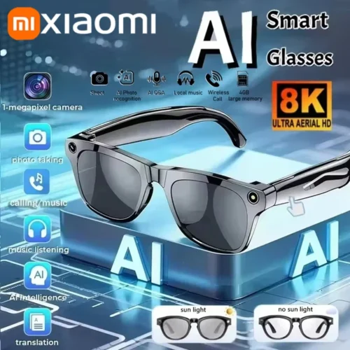 Xiaomi 8KHD AI Smart Glasses With 100MP Camera Chat GPT Touch Sport Sunglasses Bluetooth Call Video Music Player For Men Women