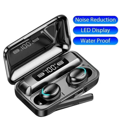 F9 Wireless Bluetooth Earphones - Waterproof TWS with Noise Reduction and LED Display