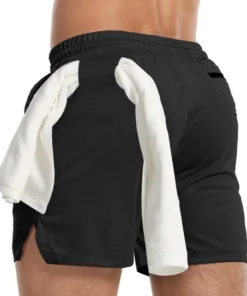 Alternative view of Running shorts men's gym sports shorts 2-in-1 quick drying exercise training gym fitness jogging shorts summer men's shorts