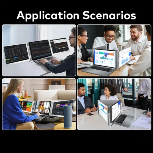 FHD Dual-Screen Portable Office Monitor - Compatible with All PCs for Enhanced Productivity - Image 5