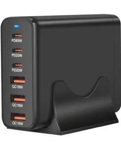 Alternative view of 120W GAN Multi USB Charging Station 6 Port Hub Type C Charger PD Fast Charging Station Smart charger For iPhone Samsung Xiaom