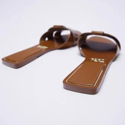 Women’s Open Toe Sandals with T-shape Design, Breathable and Comfortable Flat Heels for Summer Casual Wear - Image 2