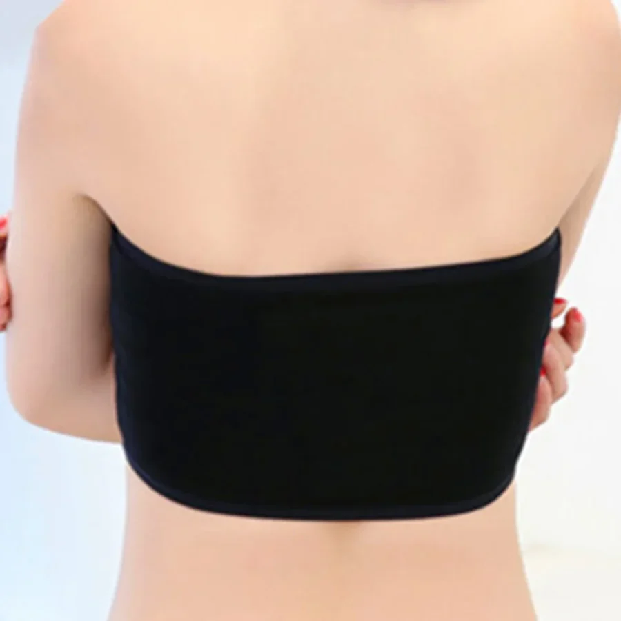 Women Strapless Bras High Stretch Bandeau Bra Breathable Solid Color Seamless Crop Tank Tops Camisole Comfy Soft Underwear - Image 3