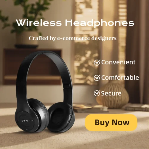 Foldable Bluetooth Over-Ear Headphones with Microphone and Volume Control for iPhone and Android