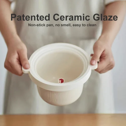 Olayks 1.2L Mini Electric Rice Cooker with Ceramic Glaze Liner for Quick Cooking - Image 4