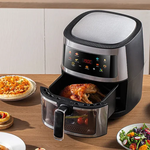 Large-Capacity Air Fryer with 6L Capacity and Stainless Steel Design for Health-Conscious Cooks - Image 5