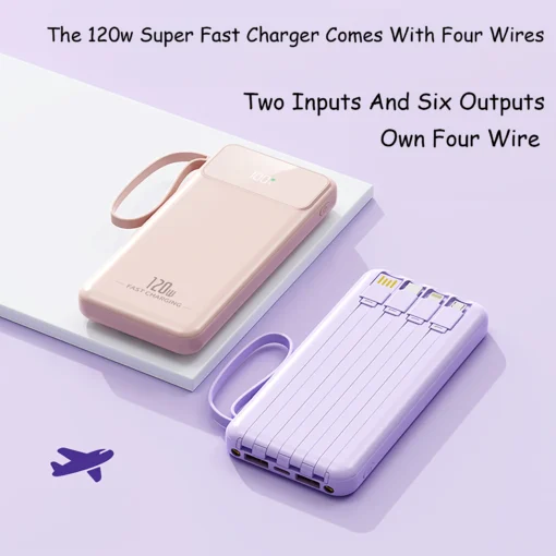 20000mAh Power Bank with 120W Fast Charging and LED Light for Smartphones - Image 3