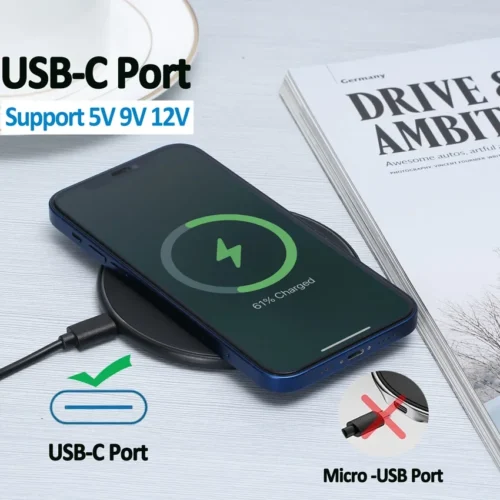 Alternative view of 100W Wireless Charger USB C Pad Quick Charge QC 3.0 For iPhone 16 15 14 13 12 11 XR 8 Samsung S24 S23 S22 Fast Charging Station