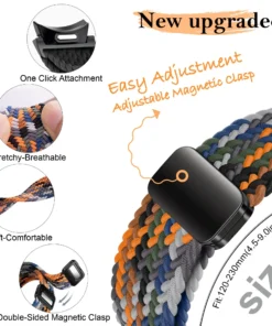 Alternative view of No Gaps Braided Band For Samsung Galaxy Watch 7 6 5 4 44mm 40mm/5 pro magnetic bracelet Galaxy watch6 watch4 classic 47 43 strap