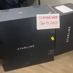 Alternative view of Starlink Satellite Internet Kit V2 with Rectangular Dish Router and Pipe Adapter