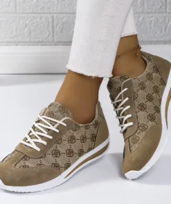 Alternative view of Designer Women's Breathable Cross Strap Sneakers - Comfortable Flat Casual Walking Shoes