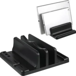 Vertical Laptop Stand with Scalable Width for Space-Saving Office Desks