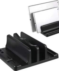 Vertical Laptop Stand - Space-Saving Design for Office Desks, Scalable Width, Computer Accessory