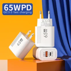 Alternative view of 65W GaN Fast Charging USB Type C Charger with PD 3.0 for iPhone and Samsung Devices