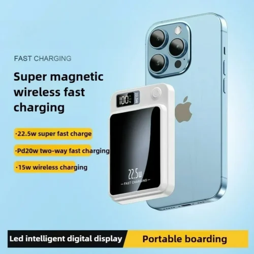 Magnetic Wireless Power Bank 20000mAh - 22.5W Fast Charging for iPhone, Samsung, Xiaomi