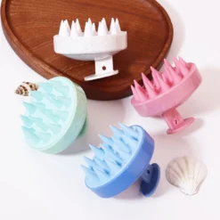 Alternative view of Silicone Scalp Massage Brush with Soft Bristles for Wig Care