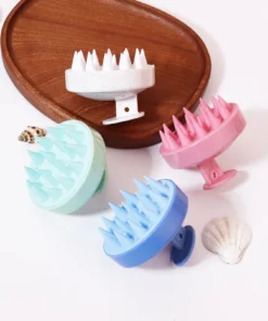 Alternative view of Hair wash brush, silicone scalp massage comb, soft body massage brush, beauty and hairdressing tool Special for real hair wigs