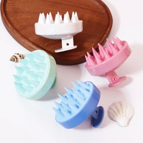 Alternative view of Hair wash brush, silicone scalp massage comb, soft body massage brush, beauty and hairdressing tool Special for real hair wigs