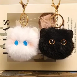 Plush Keychain with Kawaii Kitten Design for Cat Lovers