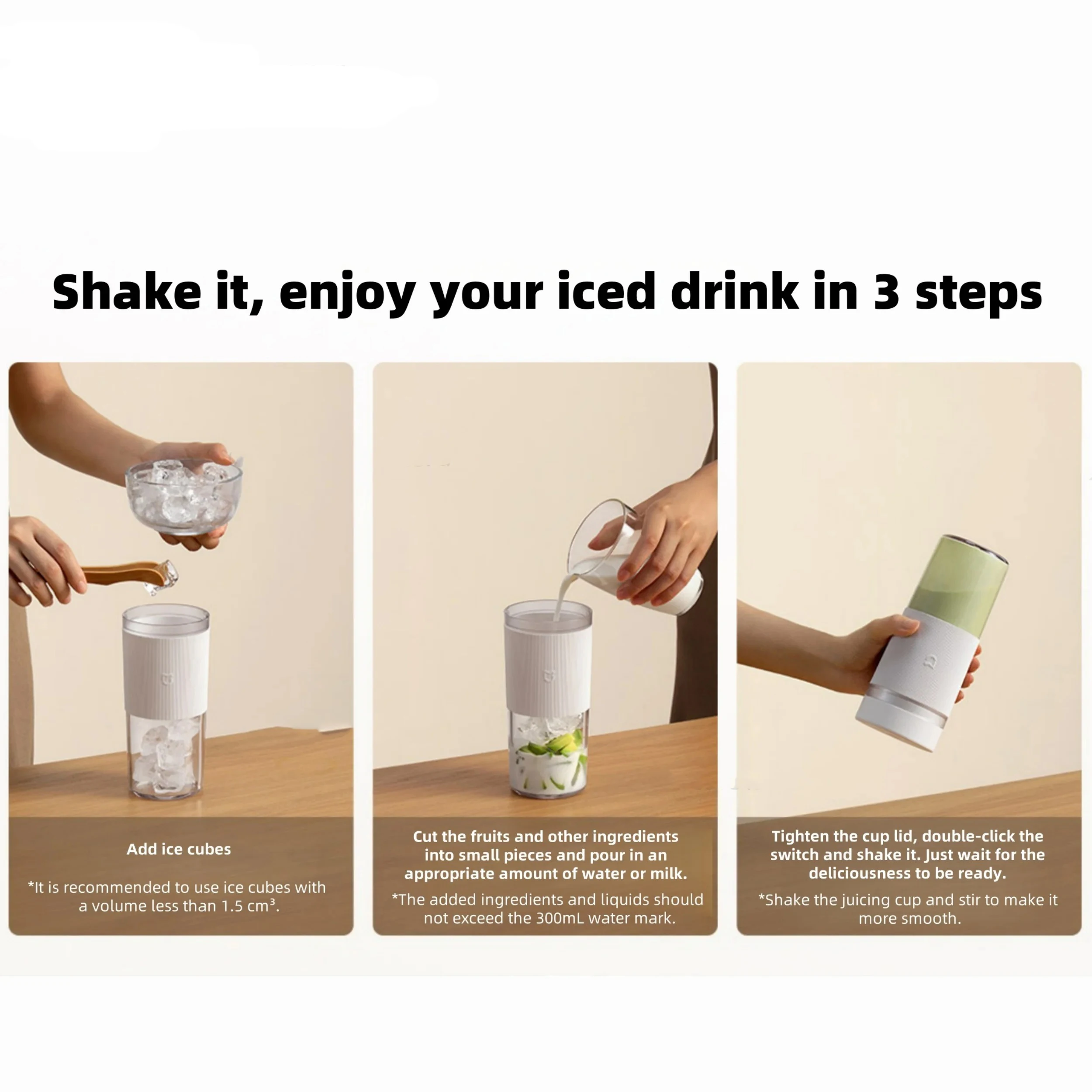 MIJIA Portable Electric Juicer - Quick Ice Crushing Mini Blender for Fruits and Vegetables - Image 3