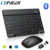 Ultra-Slim Wireless Keyboard with Bluetooth Compatibility for iPad, iPhone, Tablets, and Smartphones