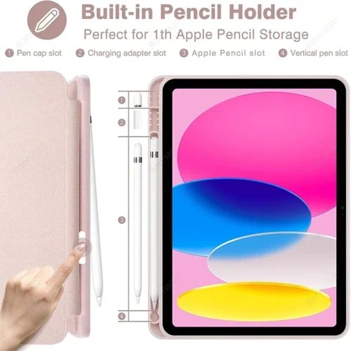 Alternative view of Pencil Slot Funda Case iPad 10th Generation iPad Air11 2025 2024 M3 M2 iPad Pro11 M4 iPad Air4 5 10.9 A16 7 8 9th 10.2 10.5 9.7