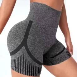 Alternative view of High Waisted Yoga Shorts for Women - Comfortable Fitness and Running Gym Shorts