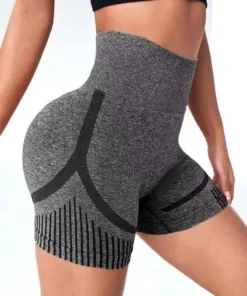 Alternative view of High Waisted Women's Yoga Shorts - Fitness Gym Running Shorts