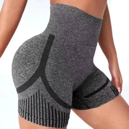 Alternative view of High Waisted Women's Yoga Shorts - Fitness Gym Running Shorts