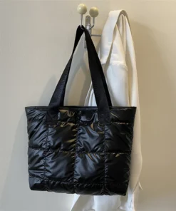 Alternative view of Fashion Ladies Tote Handbags Large Capacity Cotton Padded Top-handle Bags Rhombus Purses Handbags Quilted Solid for Office Work