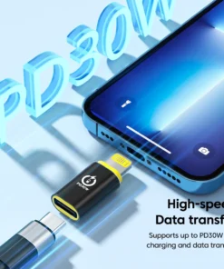 Alternative view of Olaf USB C To Lightning Adapter For IOS Male to Type C Female Converter For iPhone 14 13 11 macbook PD30w Fast Charging Adaptor