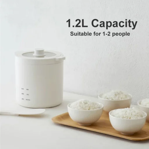 Olayks 1.2L Mini Electric Rice Cooker with Ceramic Glaze Liner for Quick Cooking - Image 3